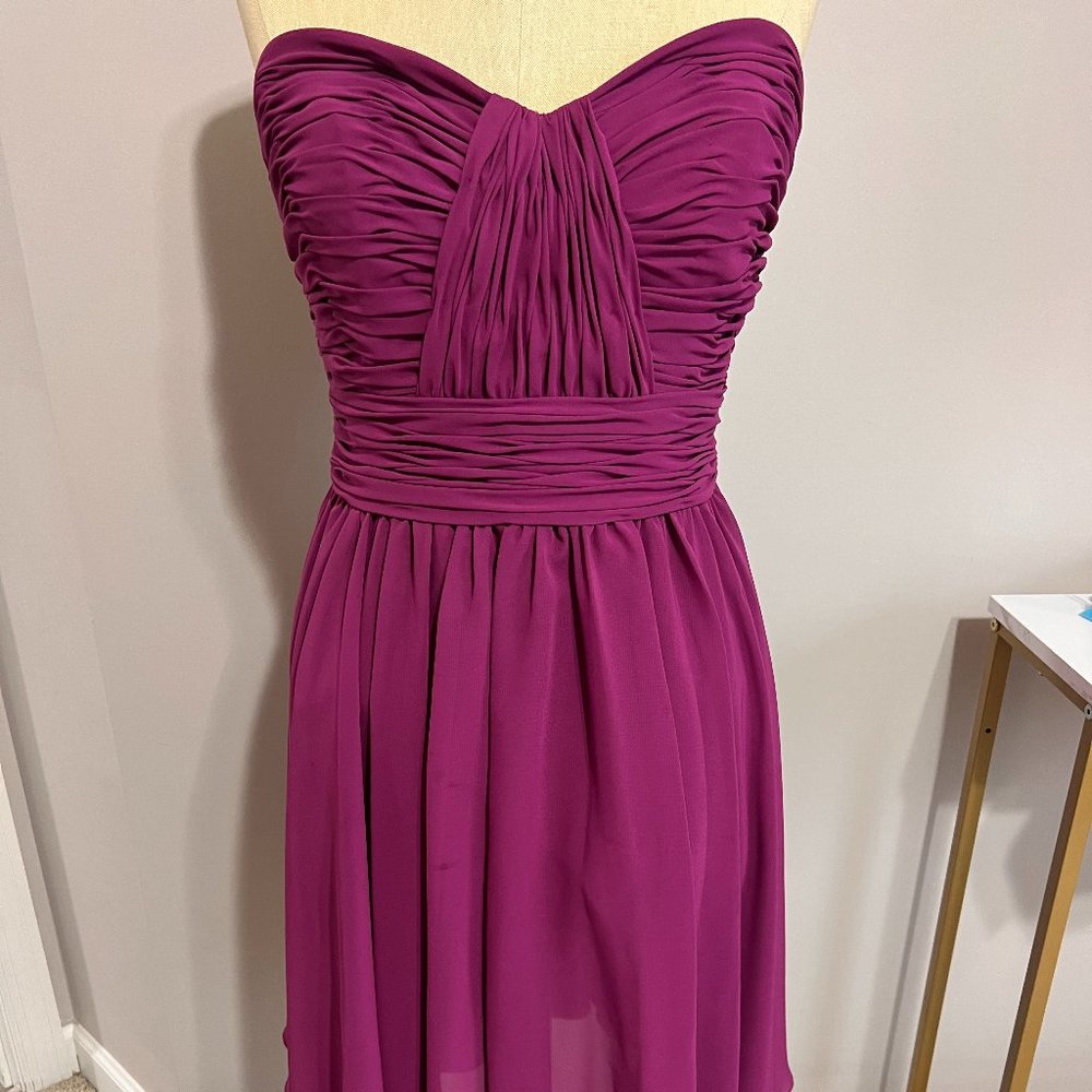 Morilee by Madeline Gardner Purple Ruched Cocktail Dress with Versatile Sash